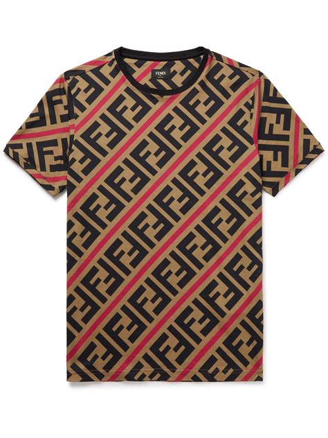 fendi logo print t shirt